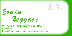 ervin negyesi business card